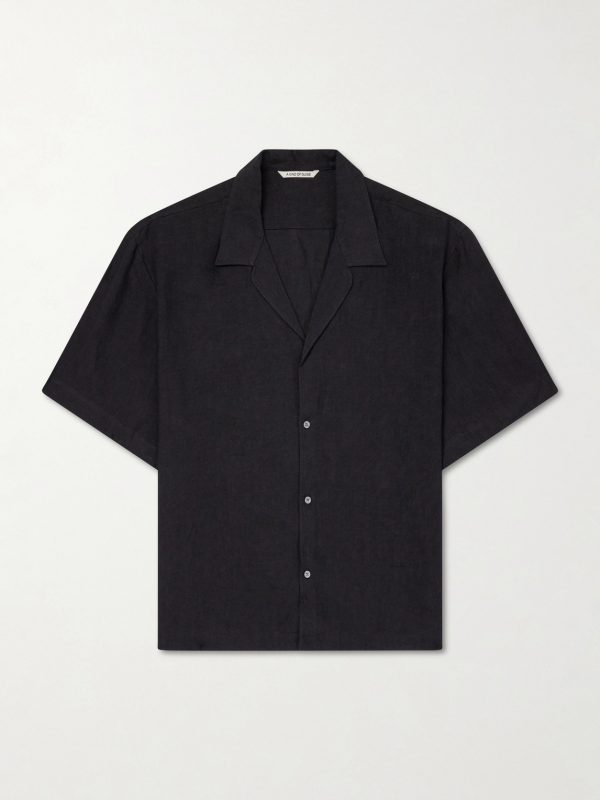 Samata Camp-Collar Linen Shirt Samata Camp-Collar Linen Shirt