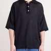 Open-Knit Organic Cotton and Linen-Blend Polo Shirt - FR Open-Knit Organic Cotton and Linen-Blend Polo Shirt - FR