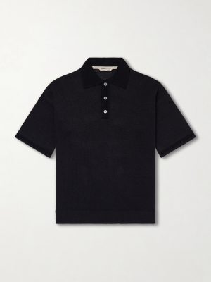 Open-Knit Organic Cotton and Linen-Blend Polo Shirt Open-Knit Organic Cotton and Linen-Blend Polo Shirt