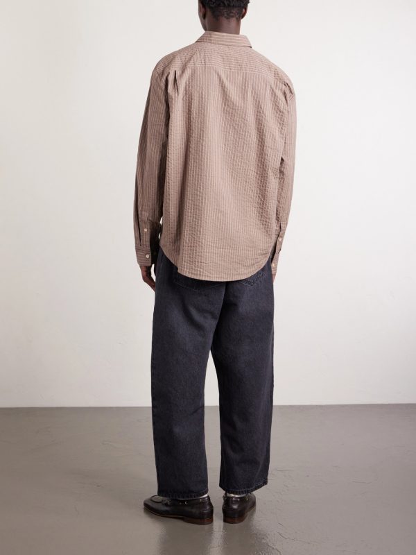 Fulvio Striped Cotton Seersucker Shirt - BK Fulvio Striped Cotton Seersucker Shirt - BK