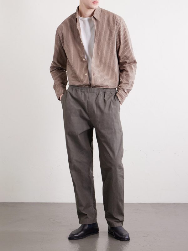 Banasa Straight-Leg Cotton-Blend Trousers - OU Banasa Straight-Leg Cotton-Blend Trousers - OU
