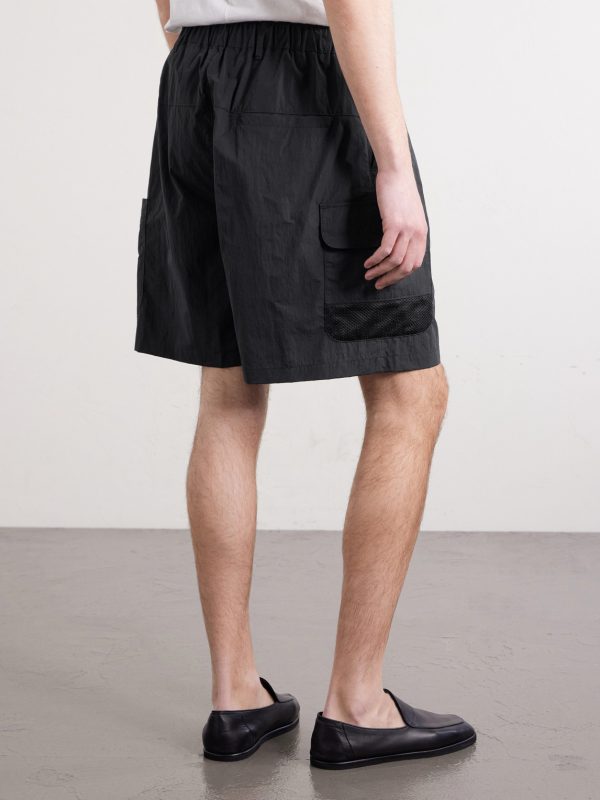 Quito Straight-Leg Shell Drawstring Shorts - BK Quito Straight-Leg Shell Drawstring Shorts - BK