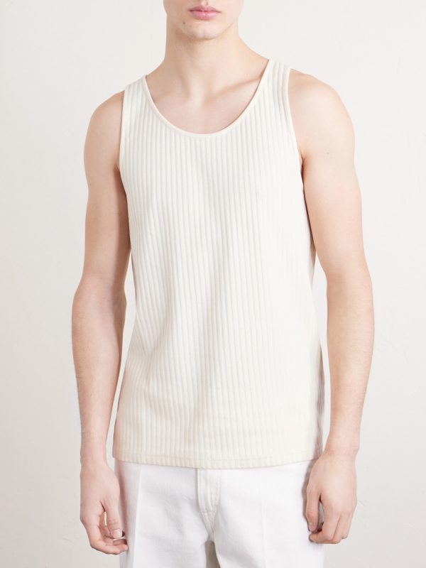 Tomaso Ribbed Stretch-Cotton Jersey Tank Top - FR Tomaso Ribbed Stretch-Cotton Jersey Tank Top - FR