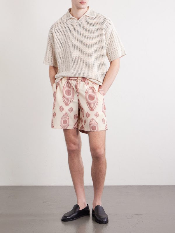 Volta Straight-Leg Cotton-Blend Jacquard Drawstring Shorts - OU Volta Straight-Leg Cotton-Blend Jacquard Drawstring Shorts - OU