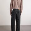 Straight-Leg Pleated Organic Jeans - BK Straight-Leg Pleated Organic Jeans - BK