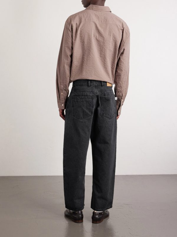 Straight-Leg Pleated Organic Jeans - BK Straight-Leg Pleated Organic Jeans - BK