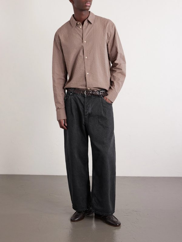 Straight-Leg Pleated Organic Jeans - OU Straight-Leg Pleated Organic Jeans - OU