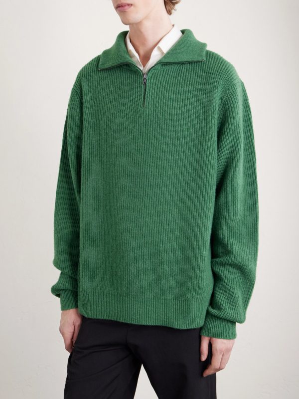 Clemente Ribbed Cashmere Half-Zip Sweater - FR Clemente Ribbed Cashmere Half-Zip Sweater - FR