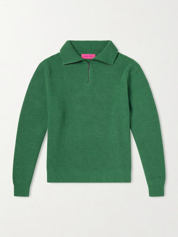 Clemente Ribbed Cashmere Half-Zip Sweater Clemente Ribbed Cashmere Half-Zip Sweater