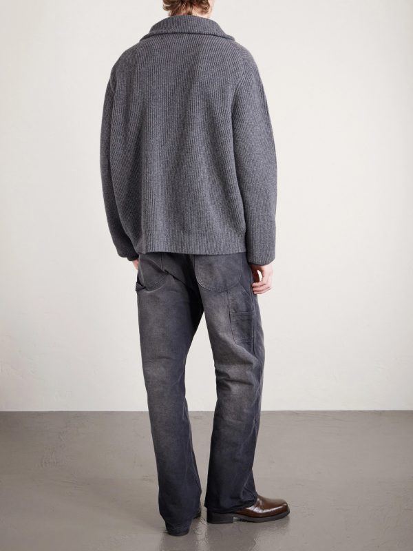 Clemente Ribbed Cashmere Half-Zip Sweater - BK Clemente Ribbed Cashmere Half-Zip Sweater - BK