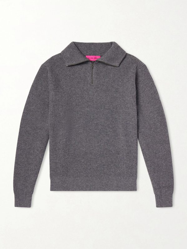 Clemente Ribbed Cashmere Half-Zip Sweater Clemente Ribbed Cashmere Half-Zip Sweater