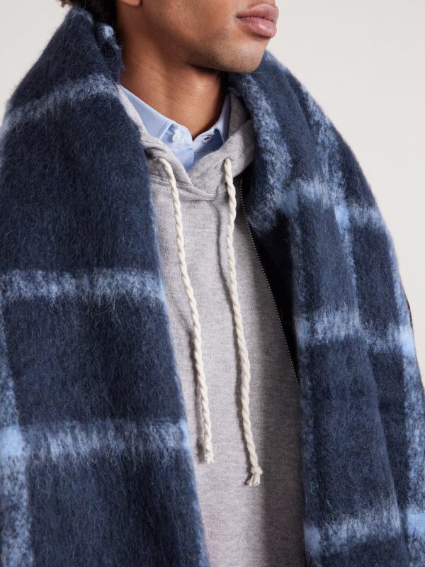 Fringed Checked Alpaca-Blend Scarf - FR Fringed Checked Alpaca-Blend Scarf - FR