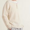 Waffle-Knit Cashmere Henley Sweater - FR Waffle-Knit Cashmere Henley Sweater - FR