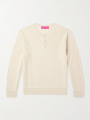 Waffle-Knit Cashmere Henley Sweater Waffle-Knit Cashmere Henley Sweater