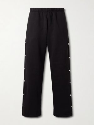 Heavyweight Wide-Leg Structured-Fleece Cotton-Jersey Sweatpants
