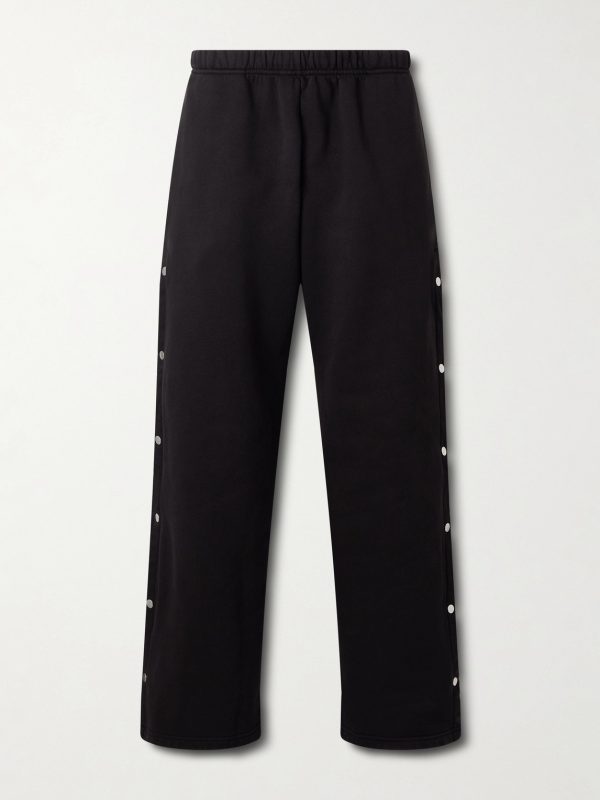 Heavyweight Wide-Leg Structured-Fleece Cotton-Jersey Sweatpants