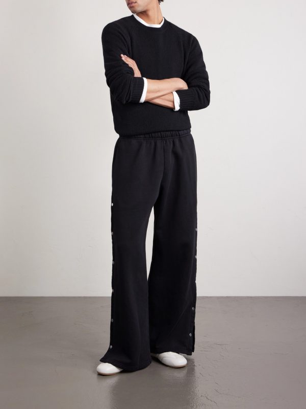 Heavyweight Wide-Leg Structured-Fleece Cotton-Jersey Sweatpants - OU
