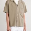 Camp-Collar Garment-Dyed Structured Piqué-Jersey Cuban Shirt - FR Camp-Collar Garment-Dyed Structured Piqué-Jersey Cuban Shirt - FR