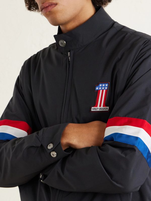 + Harley-Davidson Striped Appliquéd Recycled Shell Jacket - CU + Harley-Davidson Striped Appliquéd Recycled Shell Jacket - CU