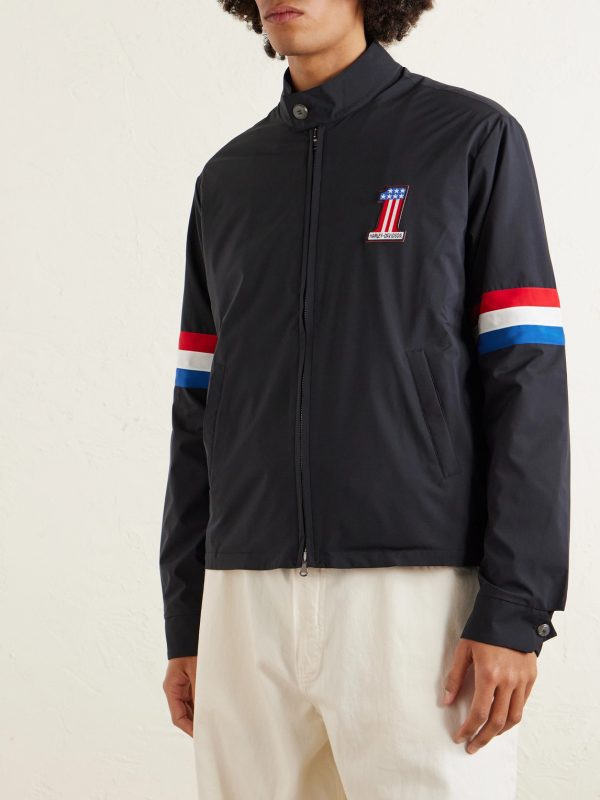 + Harley-Davidson Striped Appliquéd Recycled Shell Jacket - FR + Harley-Davidson Striped Appliquéd Recycled Shell Jacket - FR
