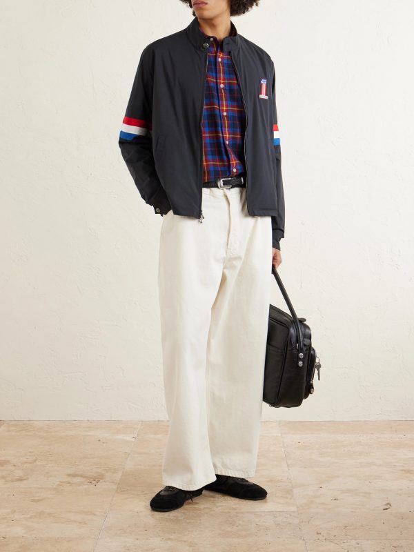 + Harley-Davidson Striped Appliquéd Recycled Shell Jacket - OU + Harley-Davidson Striped Appliquéd Recycled Shell Jacket - OU