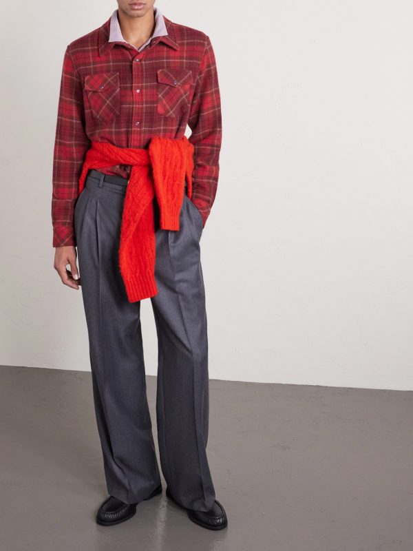 Love Checked Cashmere Shirt - OU Love Checked Cashmere Shirt - OU