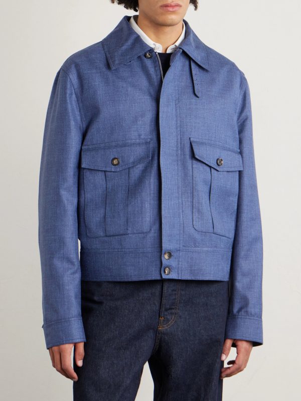Filipo Wool, Silk and Linen-Blend Jacket - FR Filipo Wool, Silk and Linen-Blend Jacket - FR