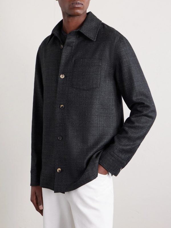 Drew Wool and Silk-Blend Overshirt - FR Drew Wool and Silk-Blend Overshirt - FR