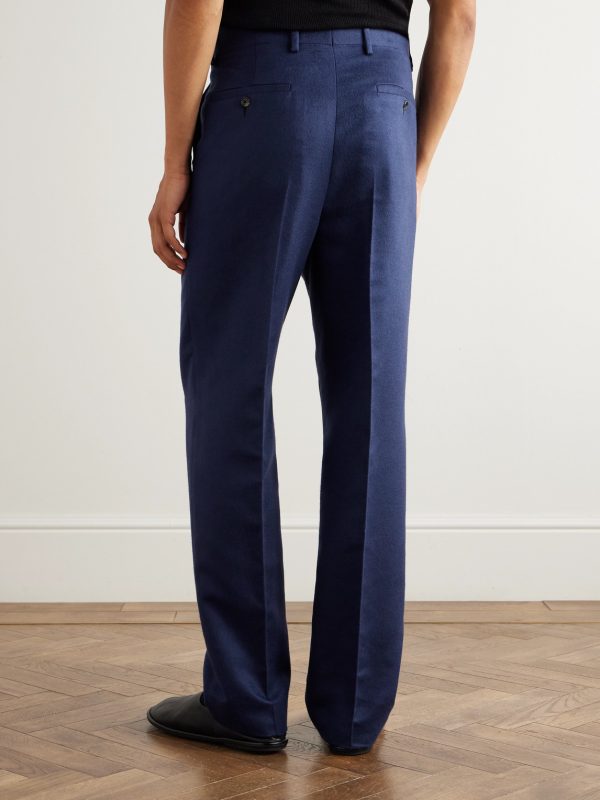 Harold Straight-Leg Brushed Silk-Felt Suit Trousers - BK Harold Straight-Leg Brushed Silk-Felt Suit Trousers - BK