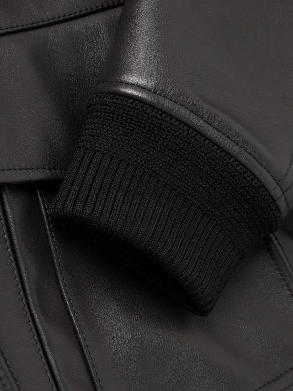 Grant Shearling-Trimmed Leather Aviator Jacket - E1 Grant Shearling-Trimmed Leather Aviator Jacket - E1