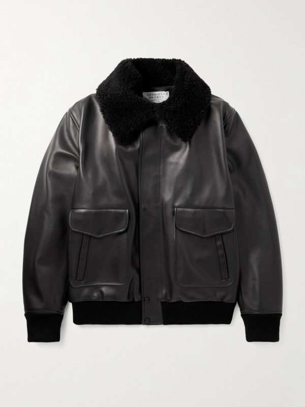 Grant Shearling-Trimmed Leather Aviator Jacket Grant Shearling-Trimmed Leather Aviator Jacket