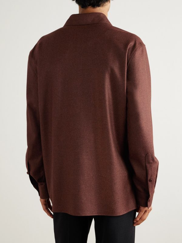 Abbe Wool and Cashmere-Blend Twill Shirt - BK Abbe Wool and Cashmere-Blend Twill Shirt - BK