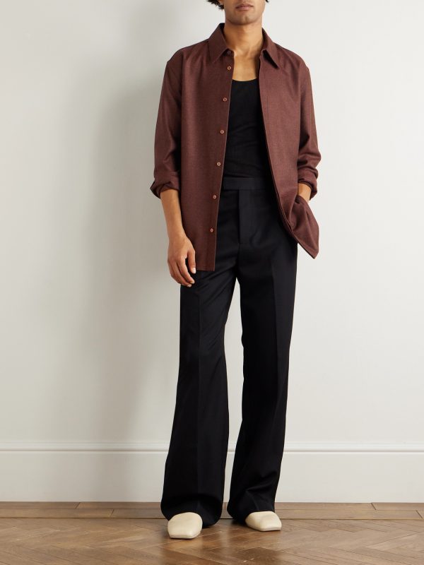 Abbe Wool and Cashmere-Blend Twill Shirt - OU Abbe Wool and Cashmere-Blend Twill Shirt - OU