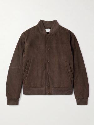 Greg Slim-Fit Padded Suede Bomber Jacket