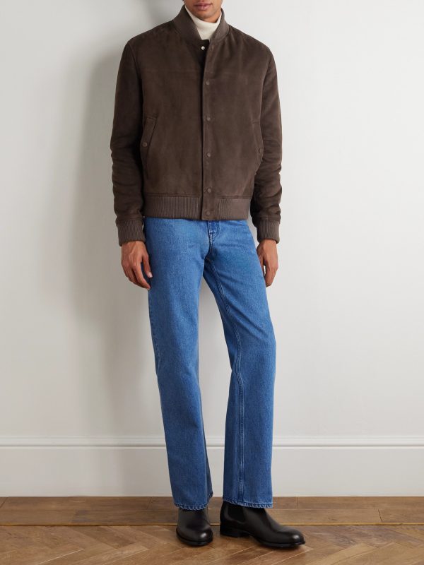 Greg Slim-Fit Padded Suede Bomber Jacket - OU