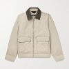 Derrick Corduroy-Trimmed Cotton-Blend Down Jacket Derrick Corduroy-Trimmed Cotton-Blend Down Jacket
