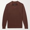 Charles Johnny Slim-Fit Textured-Knit Wool Polo Sweater