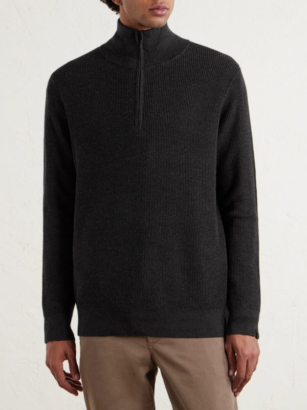 Joel Wool and Lyocell-Blend Half-Zip Sweater - FR Joel Wool and Lyocell-Blend Half-Zip Sweater - FR