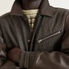 Jeremy Checked Wool and Leather Blouson Jacket - CU Jeremy Checked Wool and Leather Blouson Jacket - CU