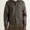 Jeremy Checked Wool and Leather Blouson Jacket - FR Jeremy Checked Wool and Leather Blouson Jacket - FR