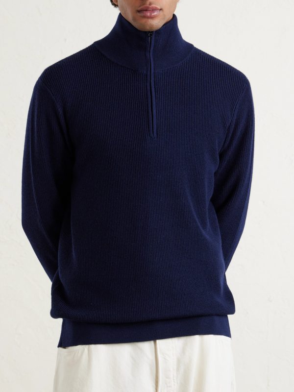 Joel Wool and Lyocell-Blend Half-Zip Sweater - FR Joel Wool and Lyocell-Blend Half-Zip Sweater - FR