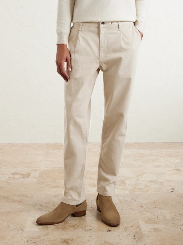 Evan Straight-Leg Pleated Stretch-Cotton Twill Chinos - FR Evan Straight-Leg Pleated Stretch-Cotton Twill Chinos - FR