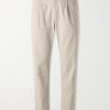 Evan Straight-Leg Pleated Stretch-Cotton Twill Chinos Evan Straight-Leg Pleated Stretch-Cotton Twill Chinos