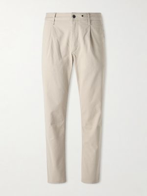Evan Straight-Leg Pleated Stretch-Cotton Twill Chinos