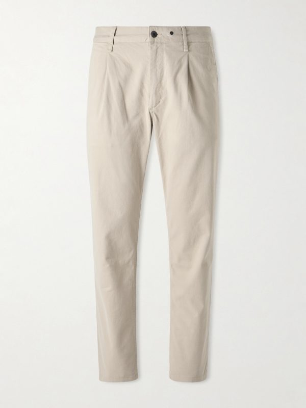 Evan Straight-Leg Pleated Stretch-Cotton Twill Chinos Evan Straight-Leg Pleated Stretch-Cotton Twill Chinos