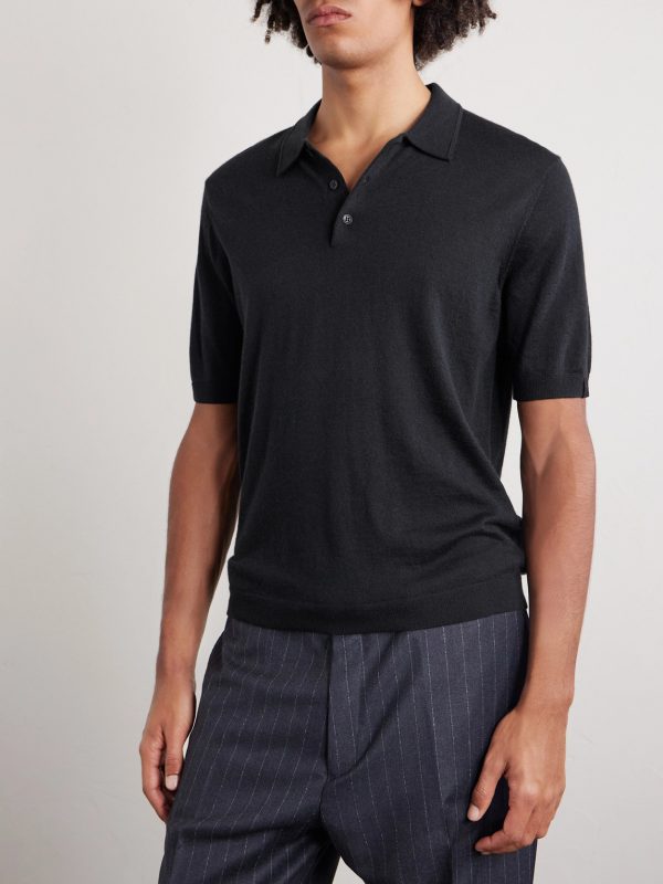 Slim-Fit Downing Cashmere Polo Shirt - FR Slim-Fit Downing Cashmere Polo Shirt - FR