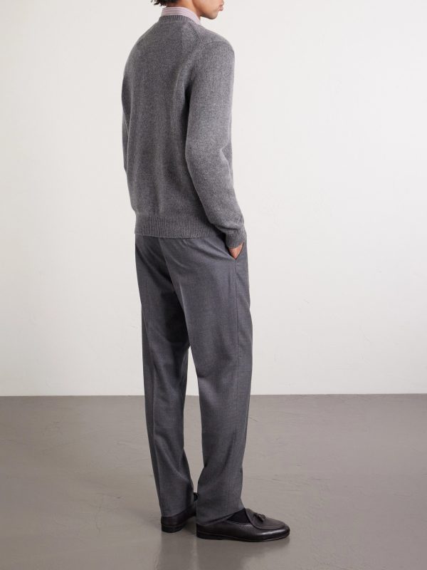 Gregory Straight-Leg Wool-Flannel Trousers - BK Gregory Straight-Leg Wool-Flannel Trousers - BK