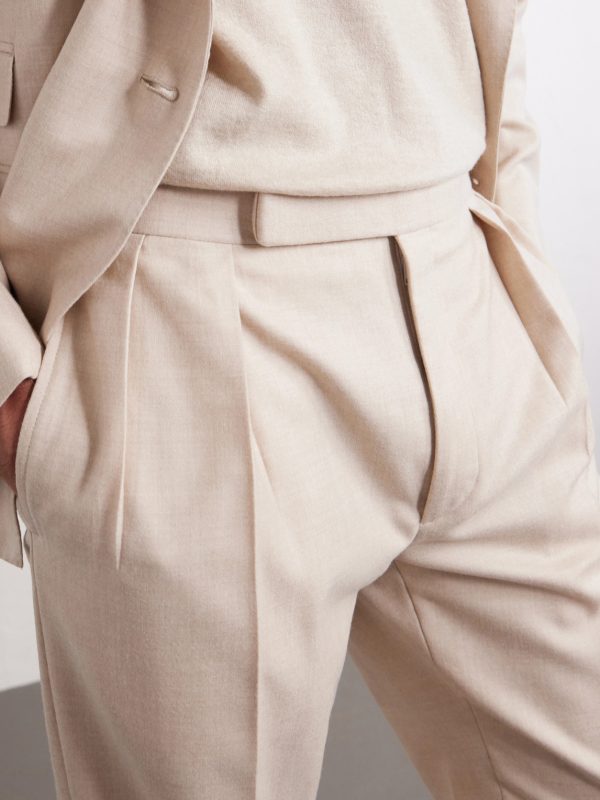 Straight-Leg Pleated Wool-Flannel Trousers - CU Straight-Leg Pleated Wool-Flannel Trousers - CU