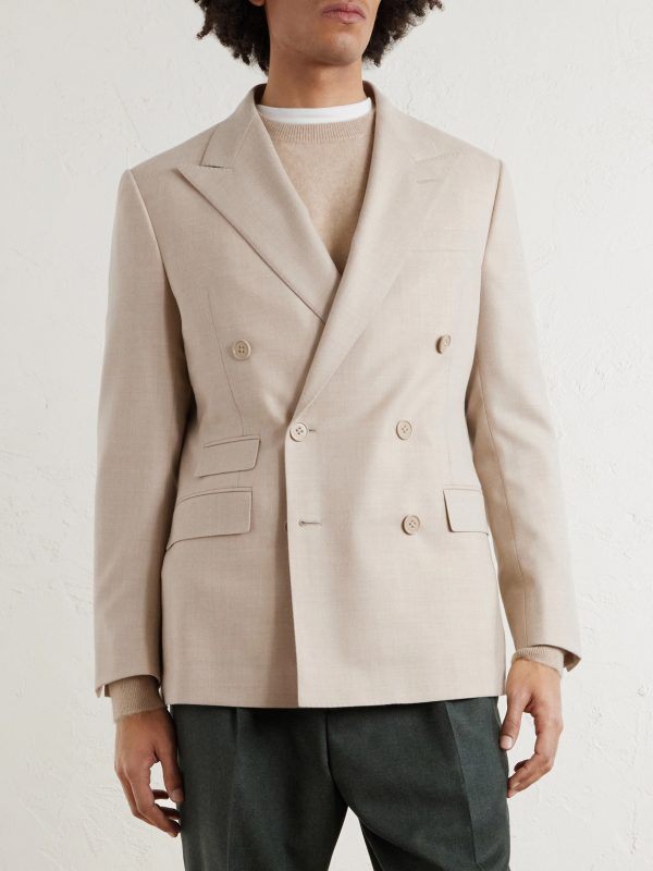 Double-Breasted Wool-Flannel Blazer - FR Double-Breasted Wool-Flannel Blazer - FR