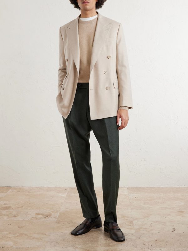 Double-Breasted Wool-Flannel Blazer - OU Double-Breasted Wool-Flannel Blazer - OU